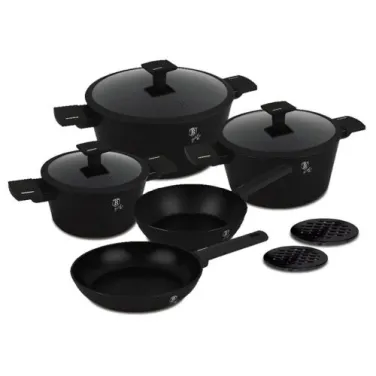 10 részes edénykészlet, Matte Black Collection (RENEW) (BH/8197N)