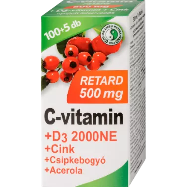 c-vitamin 500 mg retard+d3+acerola tabletta 105 db