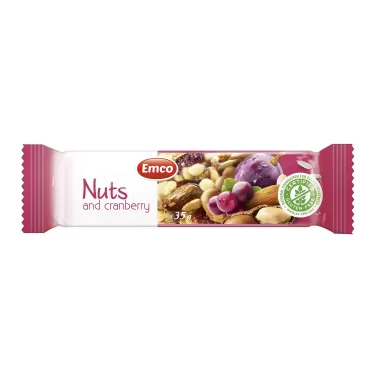 Gluténmentes földimogyoró szelet vörösáfonyával 35 g