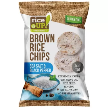 barna rizs chips sós és borsos ízű 60 g